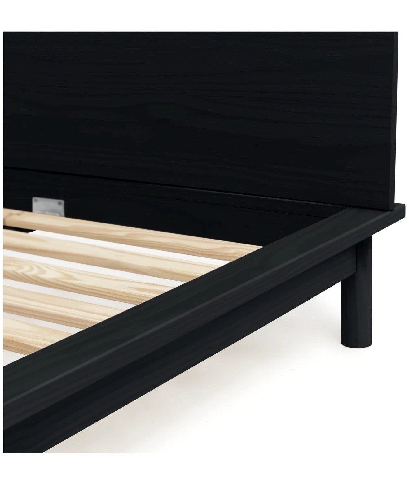 Akio Small Double Wooden Platform Bed Frame- Black | Japanese style bed frame