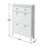 Deluxe Two Tier Shoe Cabinet - Grey