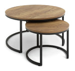 Nomad Nest of 2 Coffee Tables Oak | Modern Wooden Living Furniture Set Stylish