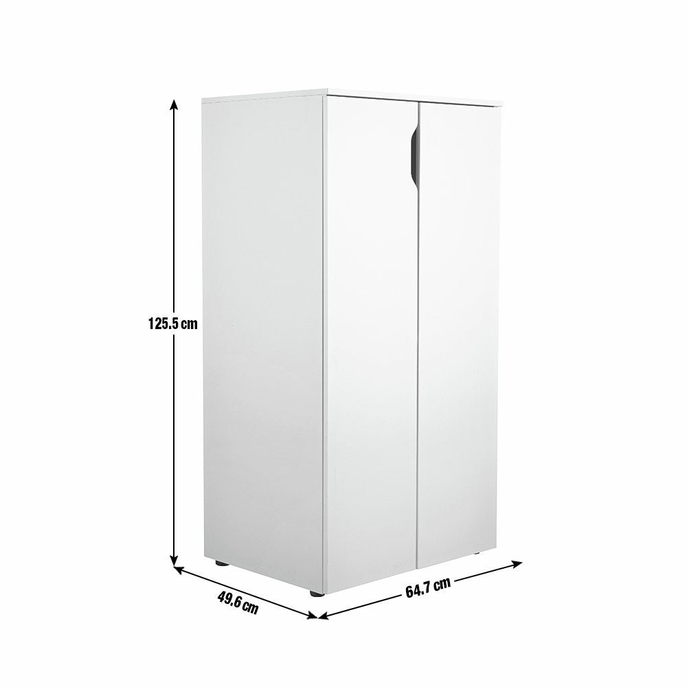 Pod 2 Door Short Wardrobe - White | Clean Minimalist Aesthetic
