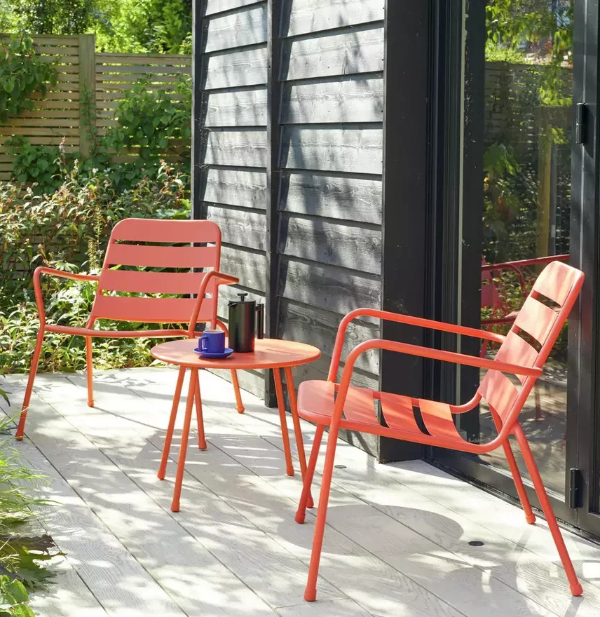 Annika 2 Seater Metal Garden Bistro Set - Red (B Grade 1326)