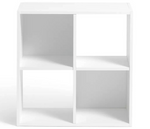 Home Squares 4 Cube Storage Unit - White | Modular Organizer Shelf Living Bed