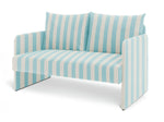 Dixon Fabric 2 Seater Sofa in a Box - Blue & White | Two seat couch
