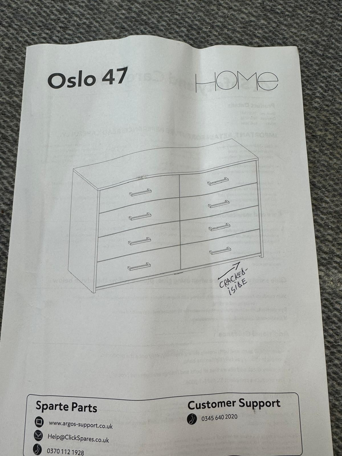 Oslo 8 Drawer Chest - White (B Grade)