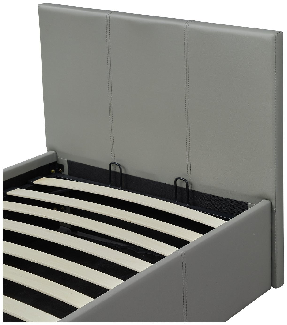 Home Lavendon Single End Open Ottoman Bed Frame - Grey | Gas lift bed