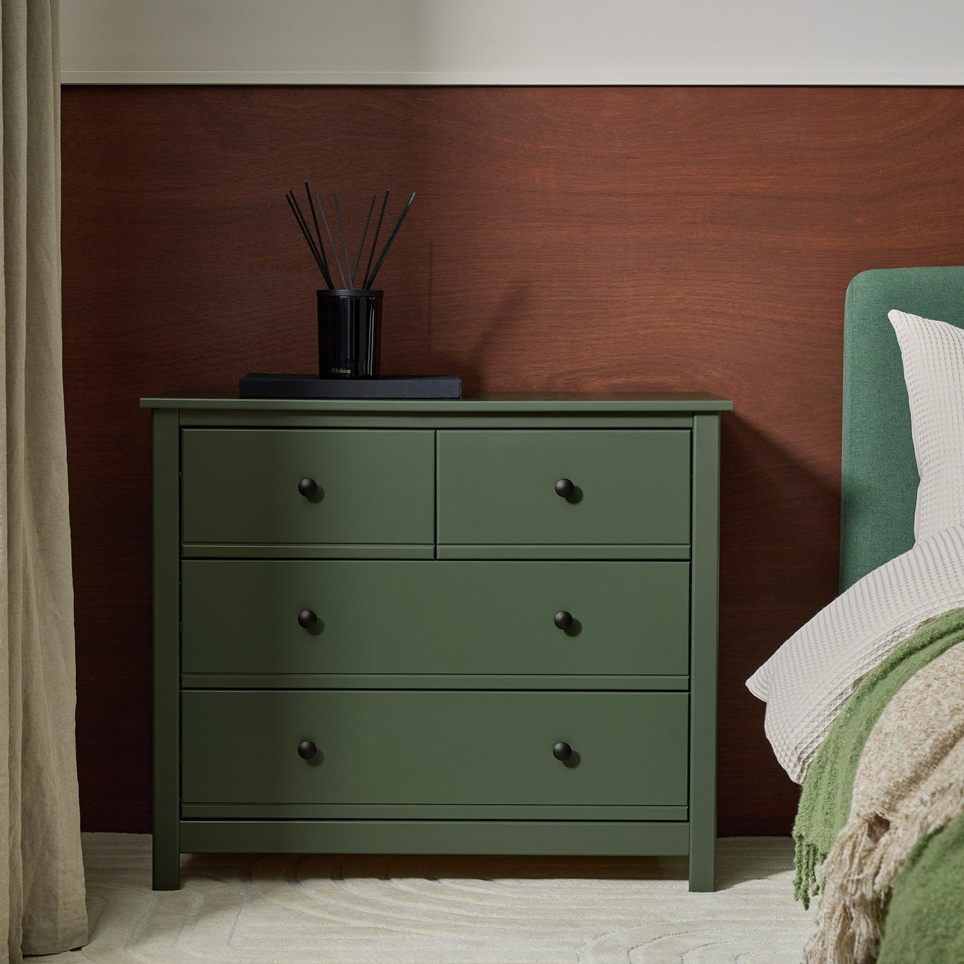 Brooklyn 4 Drawer Chest - Green | Kids or adults bedroom dresser