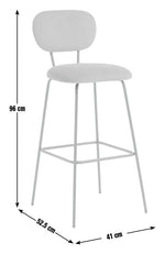 Ariana Pair of Fabric Counter Bar Stool - Copper
