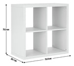 Squares Plus 4 Cube Storage Unit Grey | Cube Shelving Unit Modular Bookcase Home