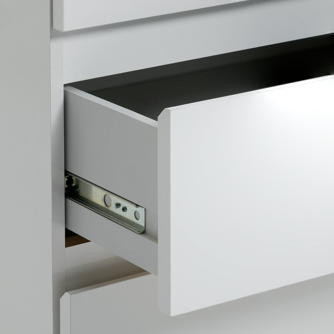 Home Jenson 3 Door Mirror Wardrobe - Matte White | Organizer Bedroom Furniture