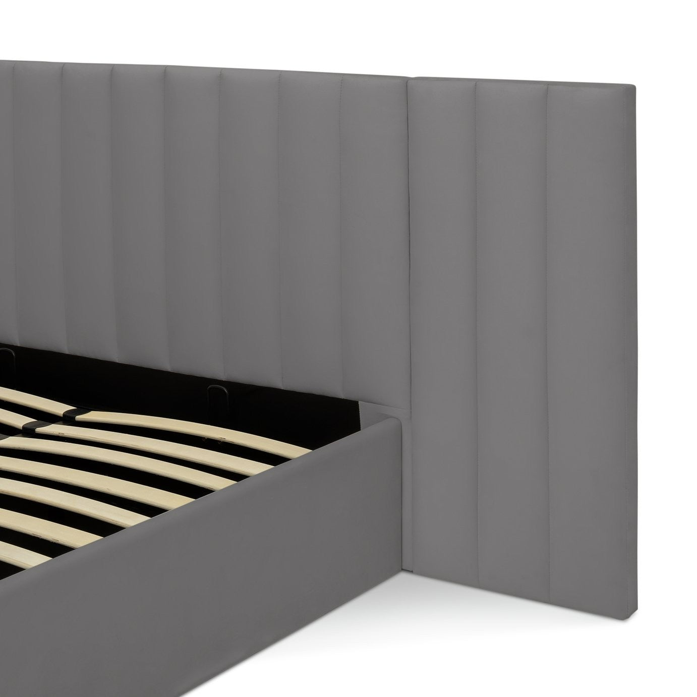 Pandora Hotel Double End Lift Ottoman Bed - Grey | Cozy Bedroom Atmosphere