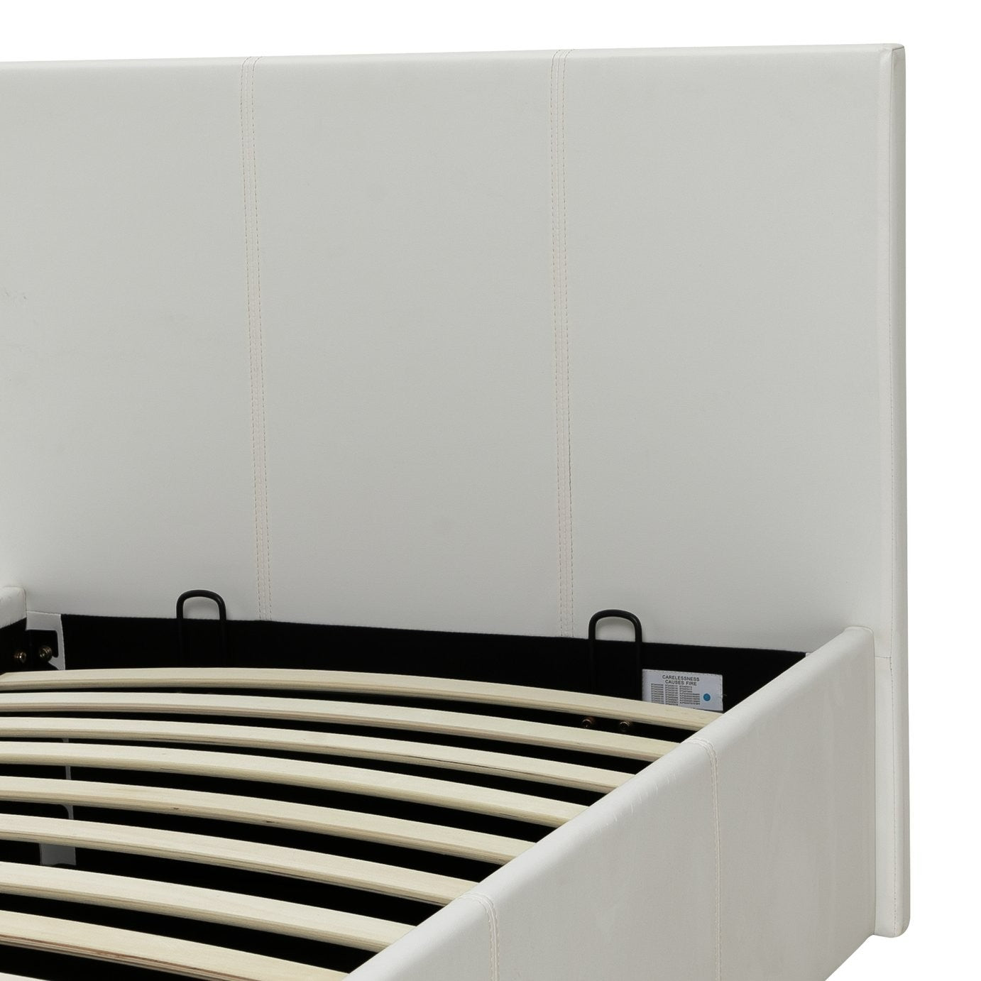Home Lavendon Single End Lift Ottoman Bed - White | Modern Space-Saving Bed