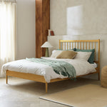 Chiltern Spindle Kingsize Wooden Bed Frame - Oak | Contemporary Interior Design