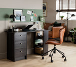 Malibu 3 Drawer Office Desk - Black & Brown ( B Grade 25683 )