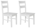 Chicago Pair of Solid Wood Dining Chair - White ( B Grade )