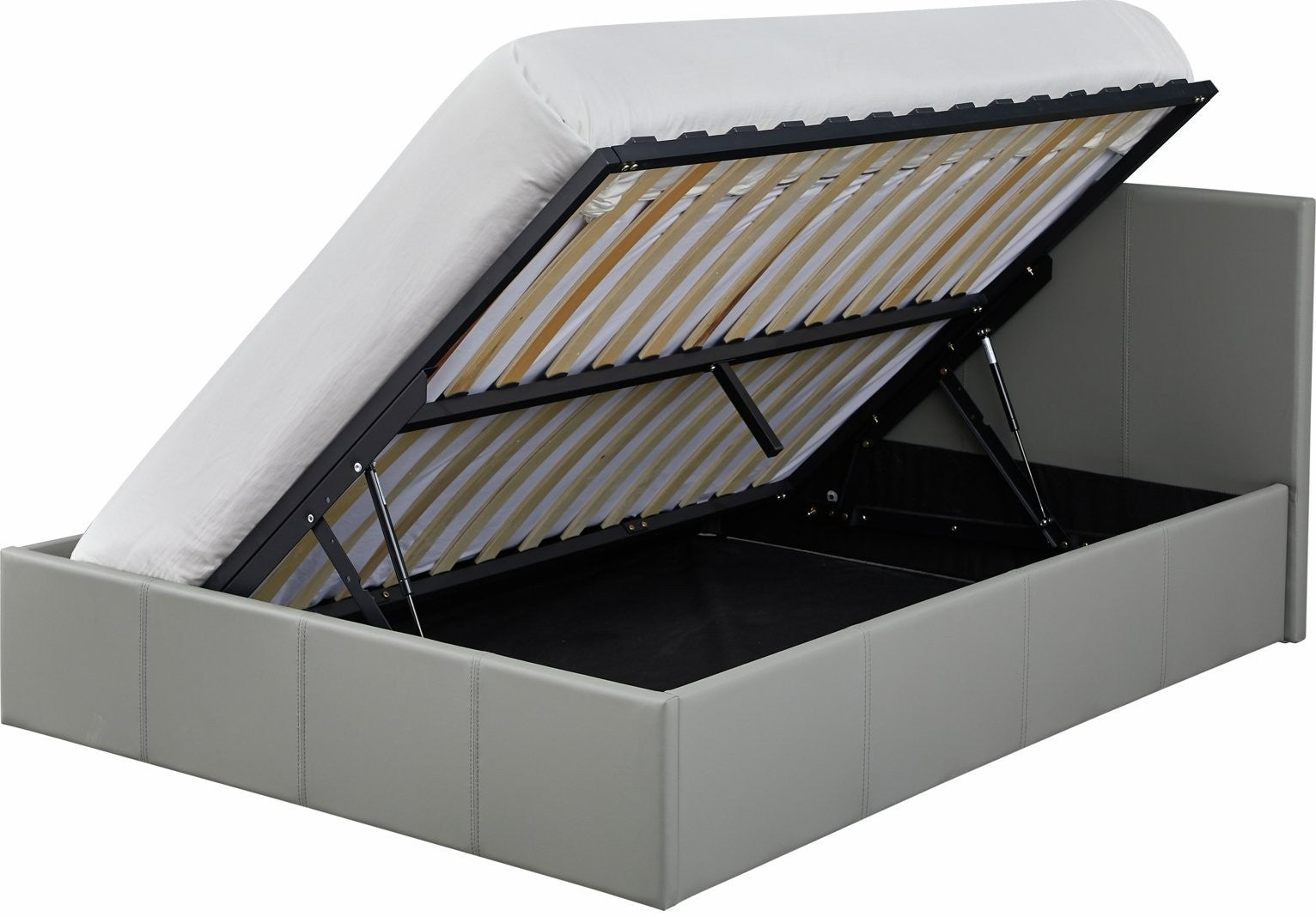 Home Lavendon Double Side Open Ottoman Bed Frame- Grey | Space saving bed