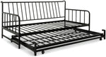 Kanso Metal Guest Bed with Trundle - Black | space-saving guest bed