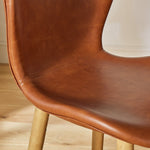 Etta Pair of Faux Leather Bar Stool - Brown | Kitchen Breakfast Chairs