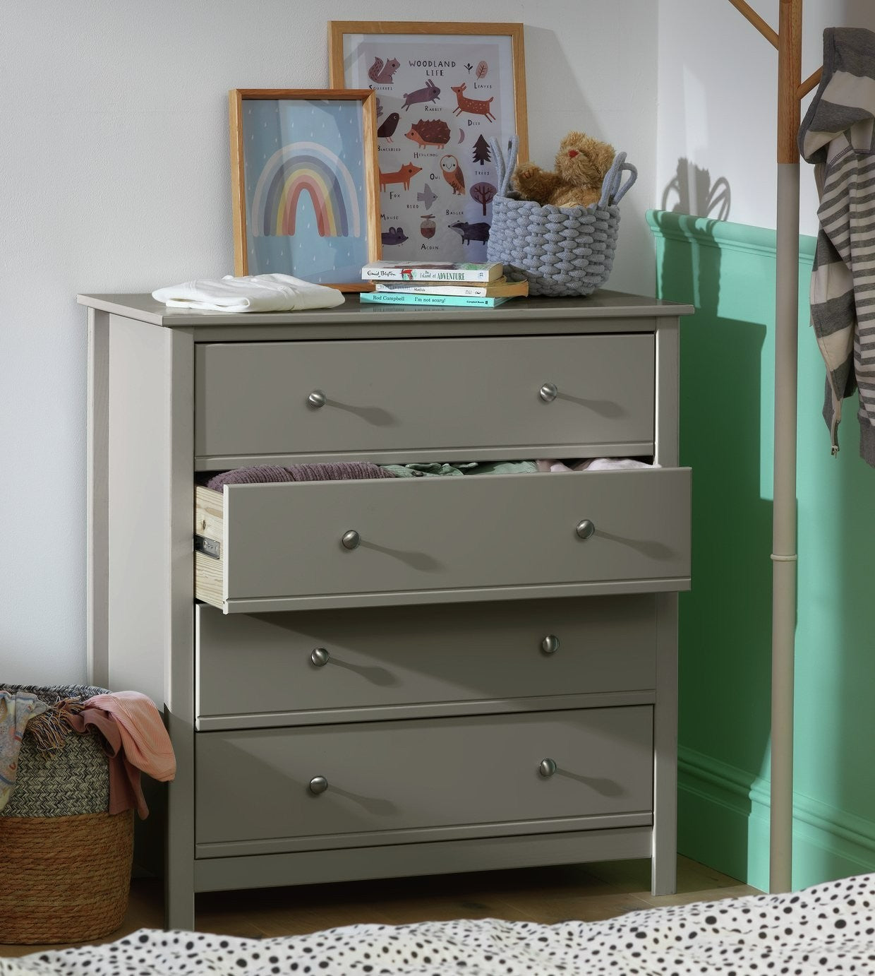 Brooklyn 4 Chest of Drawers - Grey | Organized Clothing Space