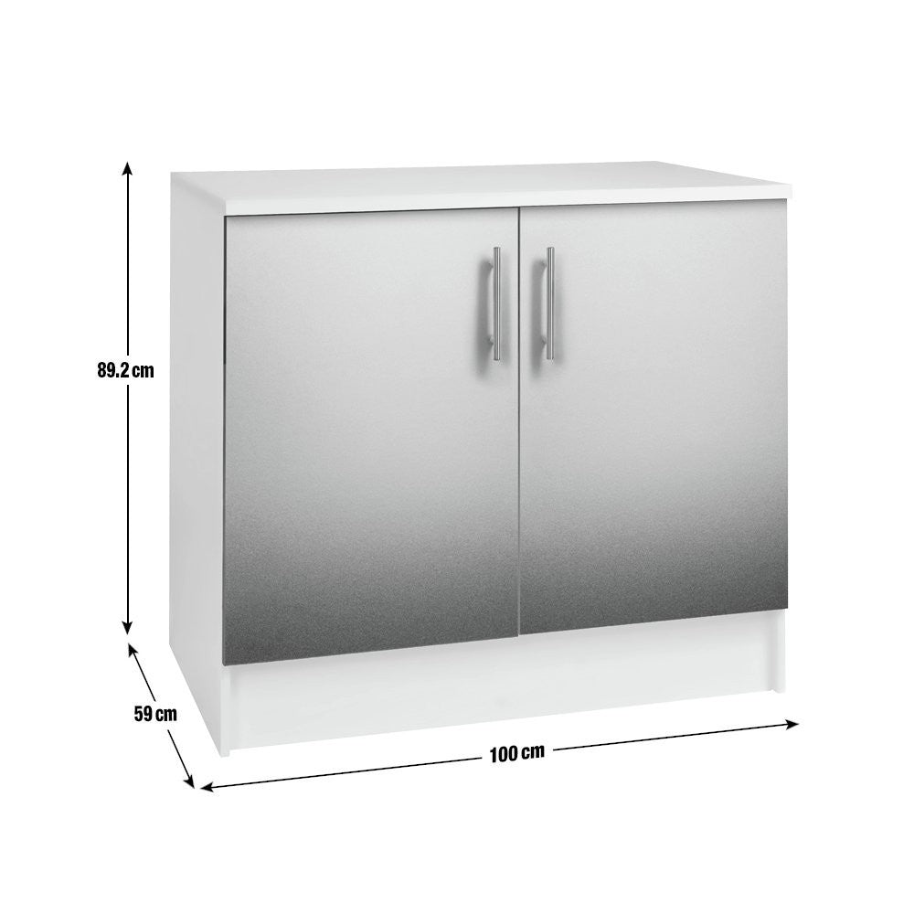 Home Athina 1000mm Fitted Kitchen Base Unit - Grey | Modular or DIY Kitchens