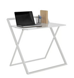 Compact Folding Office Desk White | Foldable Computer Work Table Furniture