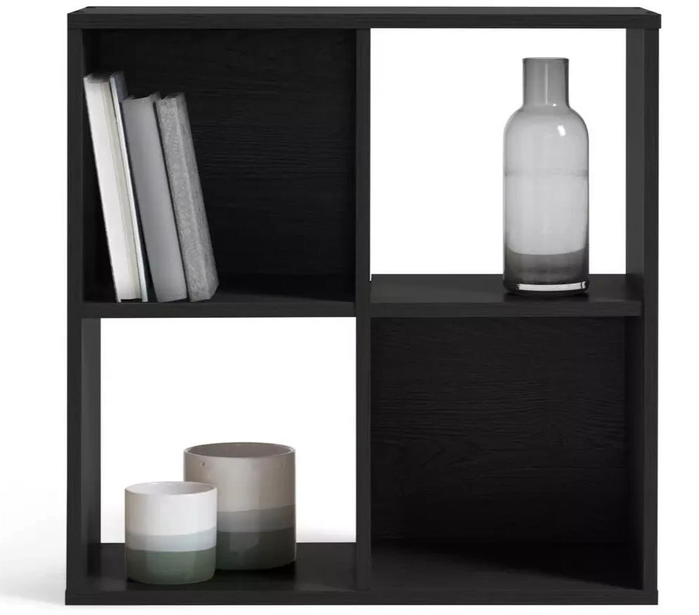 Home Squares 4 Cube Storage Unit Black | Cube Shelving Storage Furniture
