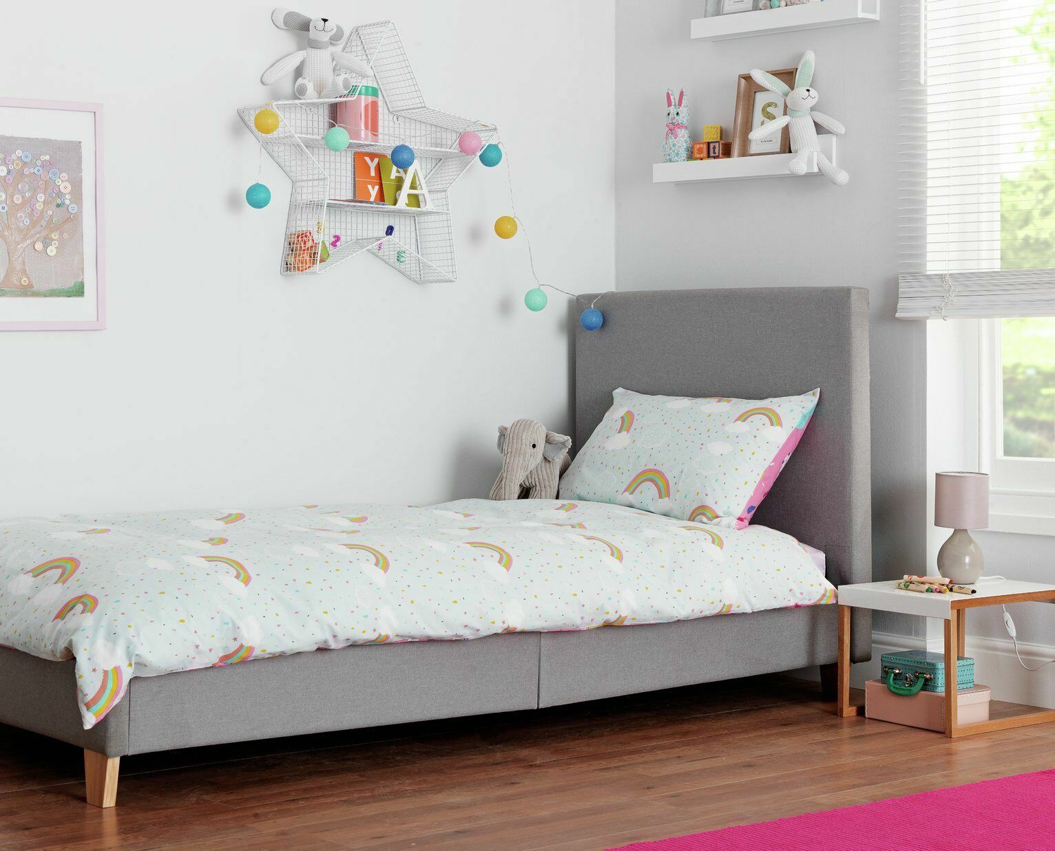 Oliver Single Bed in a Box Grey | Easy Assembly Compact Bed Frame