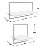 Home Loft Living Set of 2 Metal Shelves Oak | Wall Mounted Storage Shelving Furn