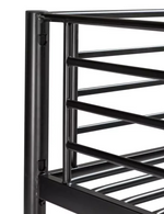 Riley High Sleeper Metal Bed Frame with Desk Black | Kids Loft Bed Furniture