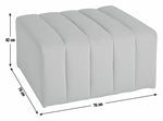 Home Letti Velvet Footstool - Latte | Soft Upholstered Comfort