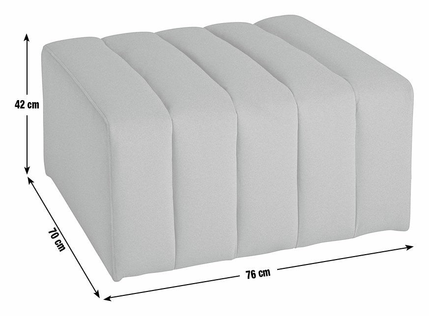 Home Letti Velvet Footstool - Latte | Soft Upholstered Comfort