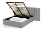 Pandora Hotel Double End Lift Ottoman Bed - Grey | Cozy Bedroom Atmosphere
