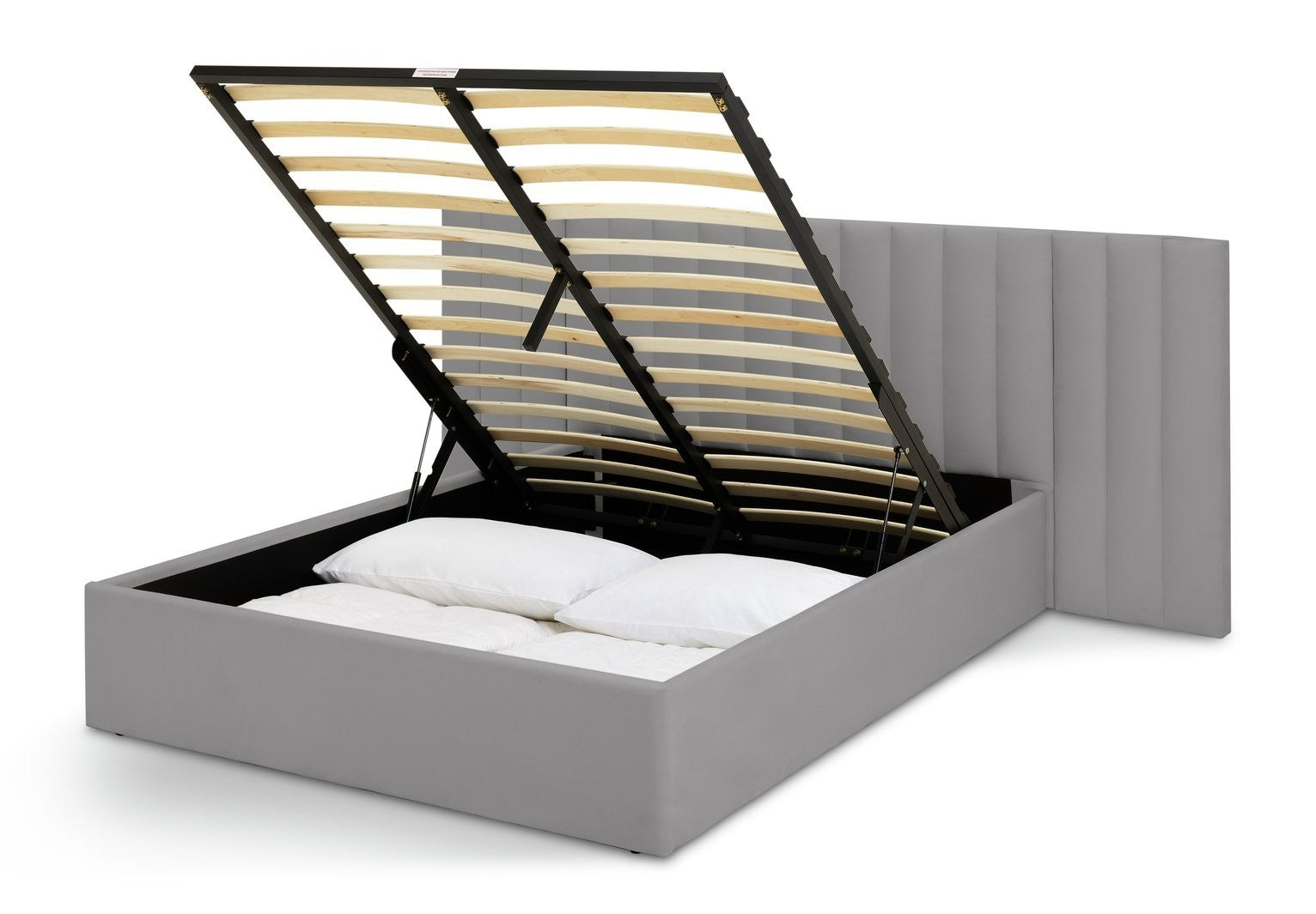 Pandora Hotel Double End Lift Ottoman Bed - Grey | Cozy Bedroom Atmosphere