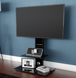 AVF TV Stand With Storage in Black - Up to 65 Inch TV Unit Glass - 70cm Wide