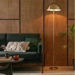 Mushroom Floor Lamp Brushed Brass | Modern Standing Floor Light Home Lighting