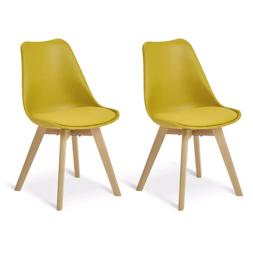 Jerry Pair of Dining Chair - Yellow | Modern Mealtime Seating