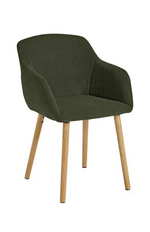 Home Alarik Pair of Fabric Dining Chairs Green | Upholstered Dining Seating
