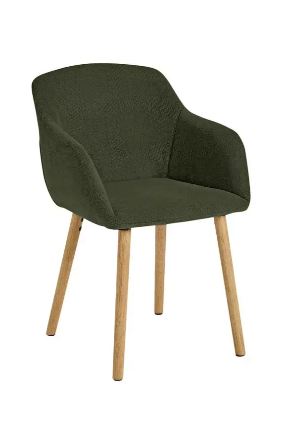 Home Alarik Pair of Fabric Dining Chairs Green | Upholstered Dining Seating