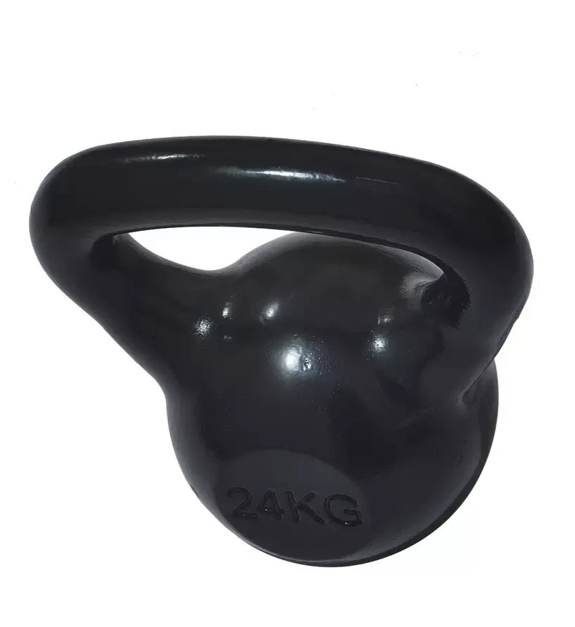 Pro Fitness Cast Iron 24kg Kettlebell Black | Home Gym Weight Training Equipment