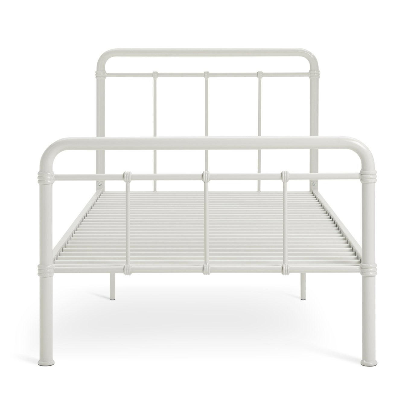 Kids Agnes Metal Single Bed Frame - White | Durable Sleep Support
