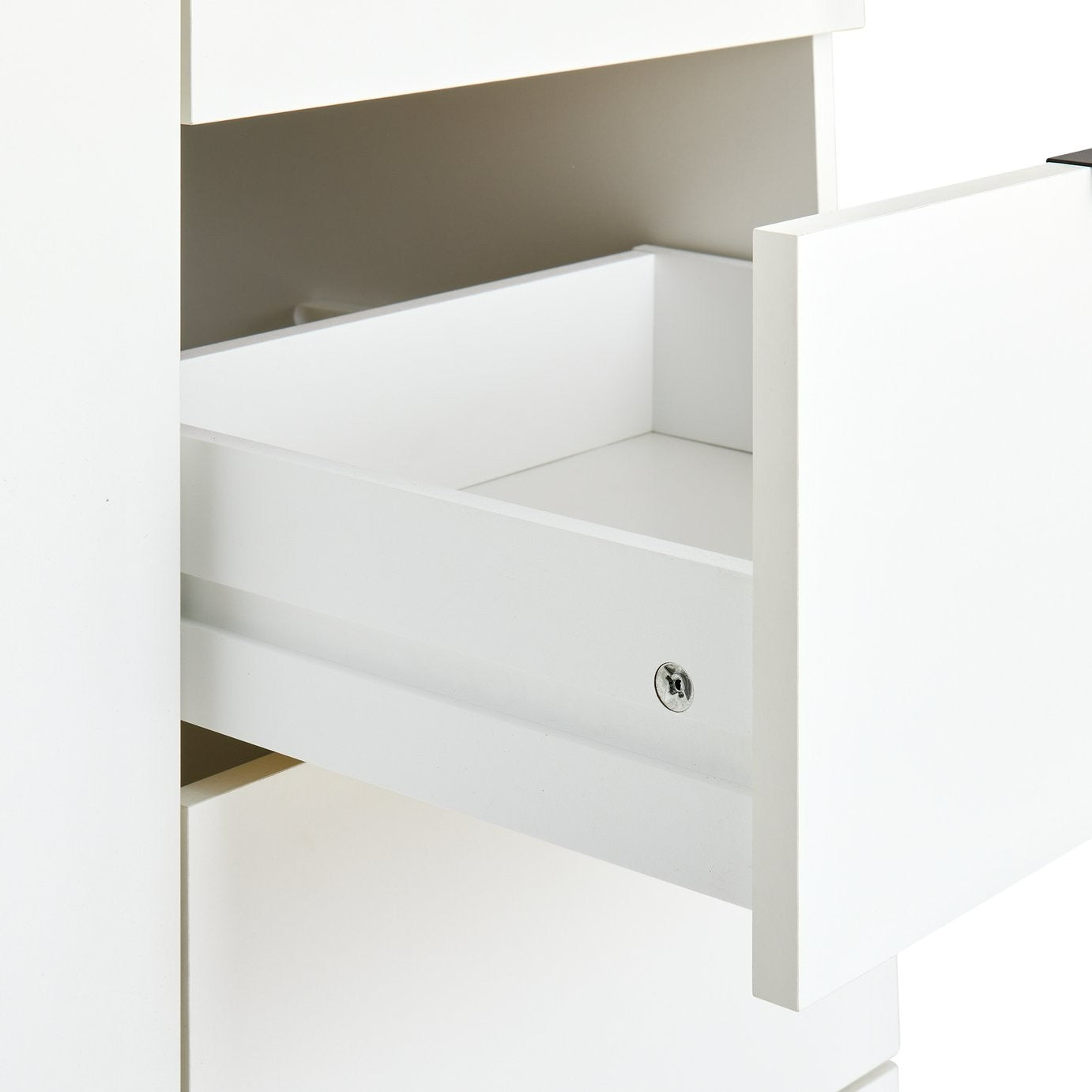 Zeke 1 Door 5 Drawer Short Wardrobe - White | Compact Clothing Organization