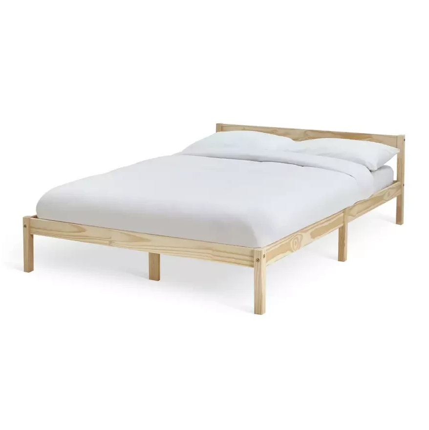 Home Karee Wooden Double Bed Frame Pine | Wooden Double Bed Bedroom Furniture