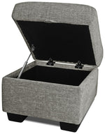 Taylor Fabric storage footstool - Grey
