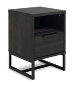 Nomad 1 Drawer Bedside Table - Black