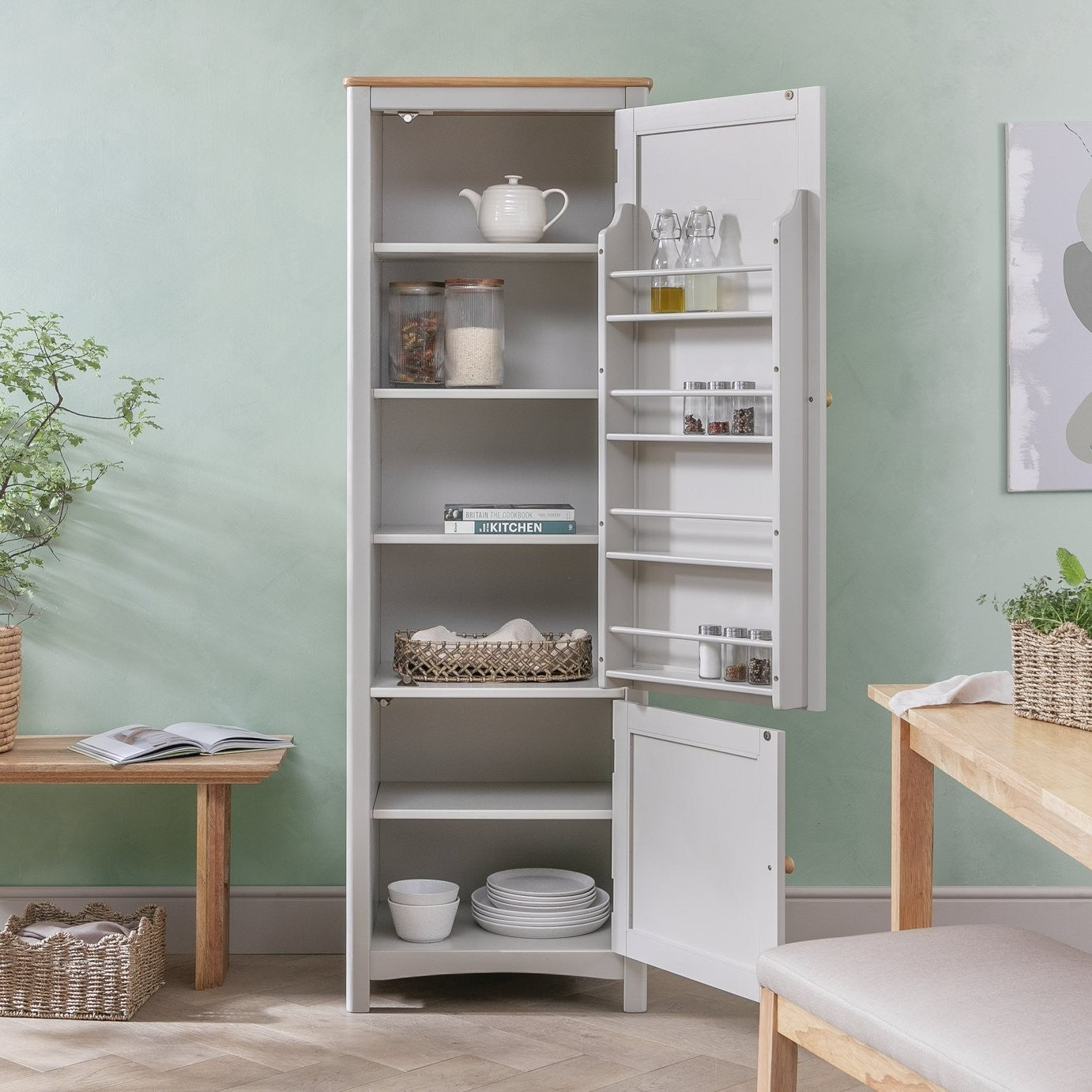 Bournemouth 2 Door Kitchen Larder - Grey | Functional Kitchen Space