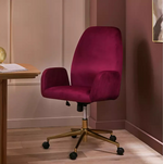 Clarice Velvet Office Chair Burgundy | Comfortable Home Office Desk Chair