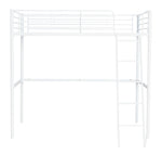 Home Riley High Sleeper Metal Bed Frame - White | Modern Teen Interior