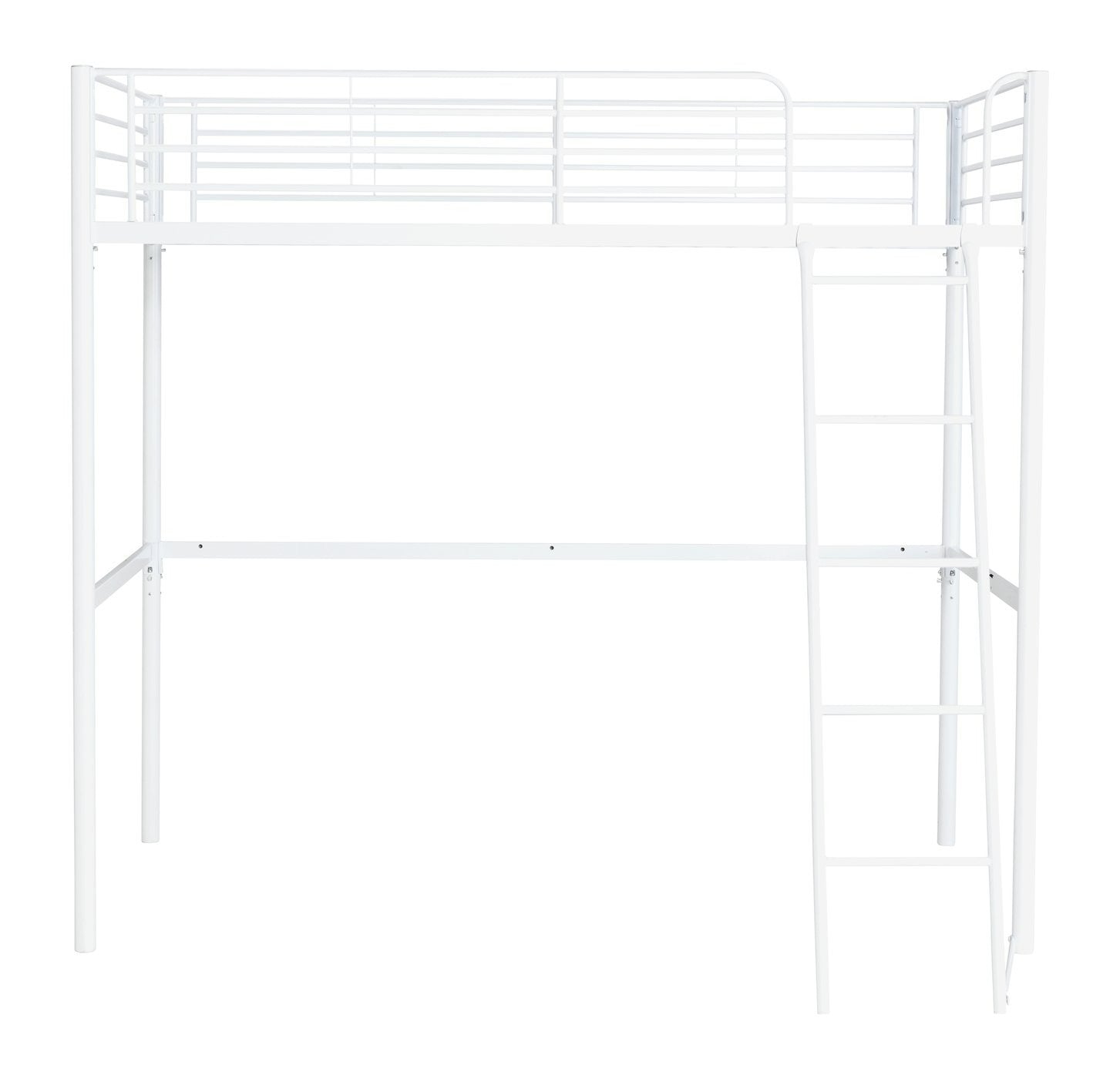 Home Riley High Sleeper Metal Bed Frame - White | Modern Teen Interior