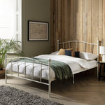 Home Fleur Kingsize Metal Bed Frame - White | Sturdy Durable Mattress Support