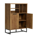 Nomad 2 Door Vinyl Cabinet - Oak | Record Collection Organizer