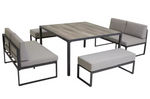 Colmar 8 Seater Space Saving Metal Patio Set-Grey (B GRADE)